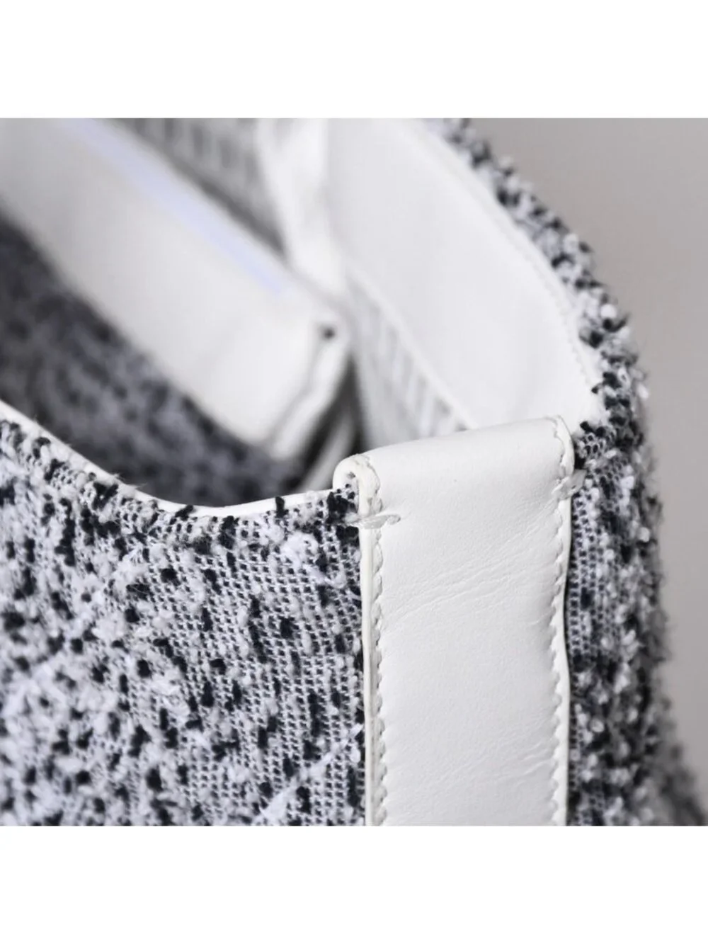 Chanel Cruise Collection Pile Beach Terry Cloth CC Logo White Gray Tote Bag
